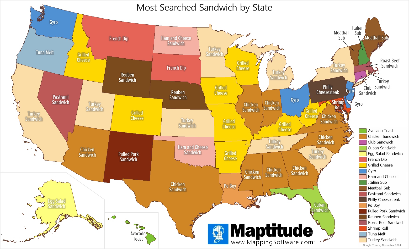 Maptitude Map Most Searched Sandwich - Xmaptitude National Sandwich Day Map .pagespeed.ic.RxlruBl3pH 