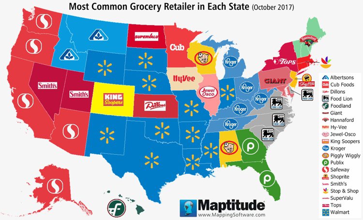 Most common US Grocery Chains