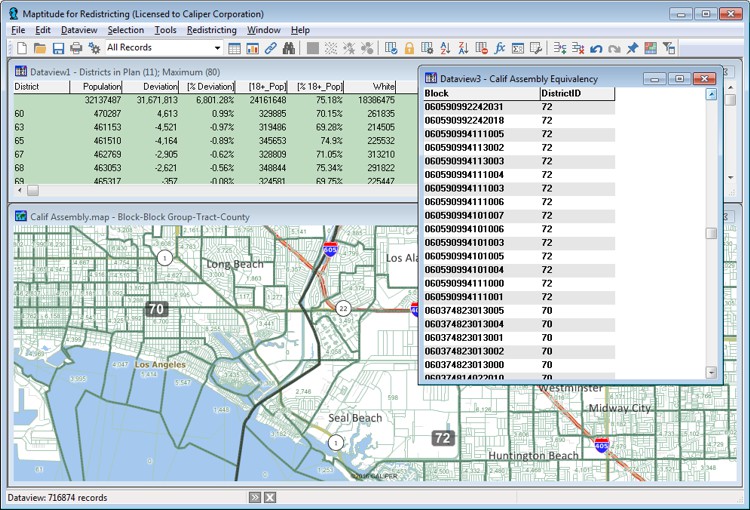 What is an equivalency file/equivalency file definition: table identitfying the district that every feature in a redistricting plan base layer belongs