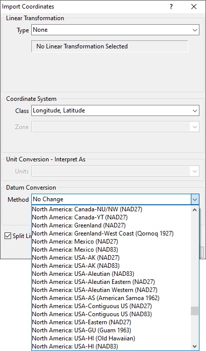 What is a datum: Maptitude geographic file import datum options