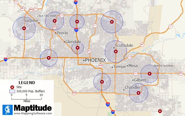 Buffers encompassing equal populations