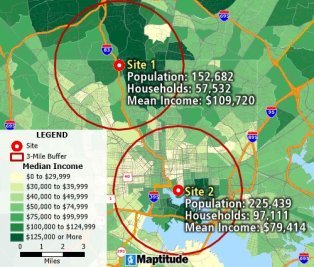 Estimate populations around locations on a map