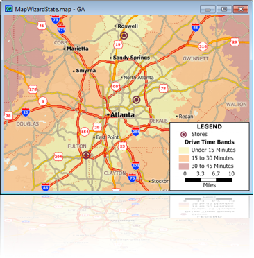 Drive Time Bands Sample Map