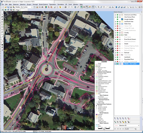 Microsimulation of alternative intersections, signalized intersections, and roundabouts