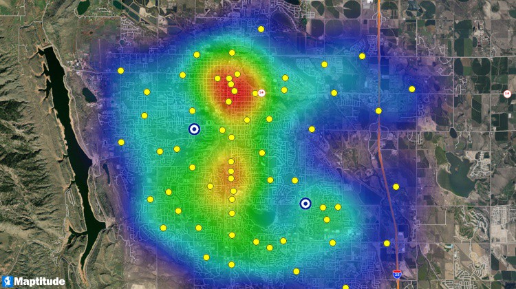Maptitude map with imagery