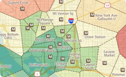Creating straight-line catchment areas