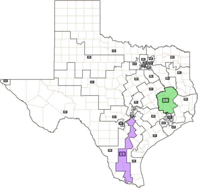 Comparison of compact and non-compact districts in Texas
