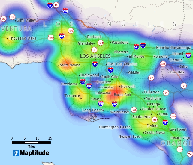 Visualize hotspots with heavy concentration
