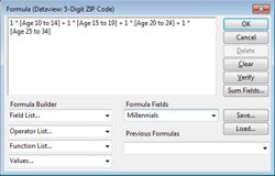 Maptitude Formula Field with Sum Fields formula