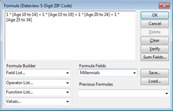 Maptitude Formula Field with Sum Fields formula