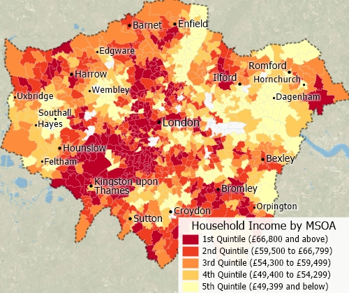 Maptitude GIS quantile map
