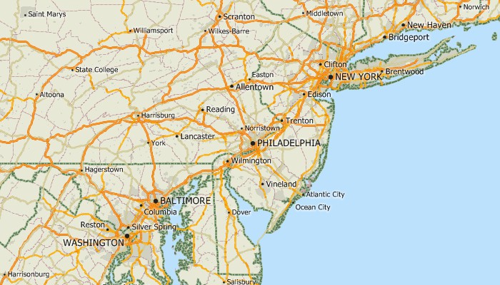 Sample Maptitude map of several US TIGER layers