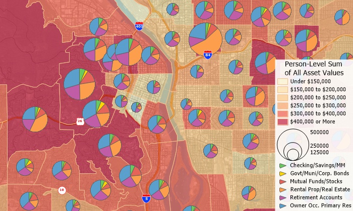 Maptitude map of individual assets
