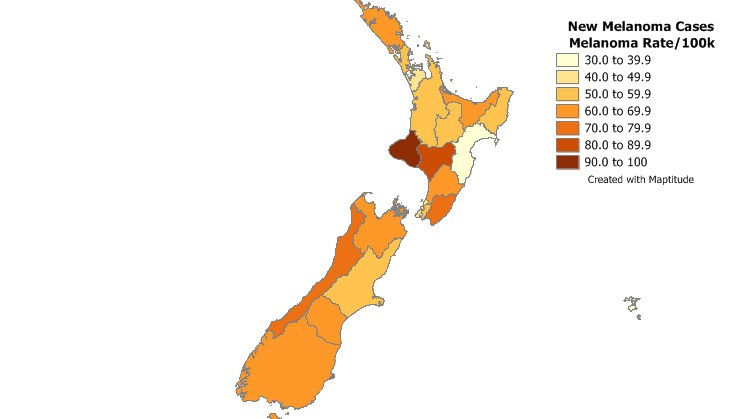 Find geographic patterns by mapping your New Zealand health data with Maptitude