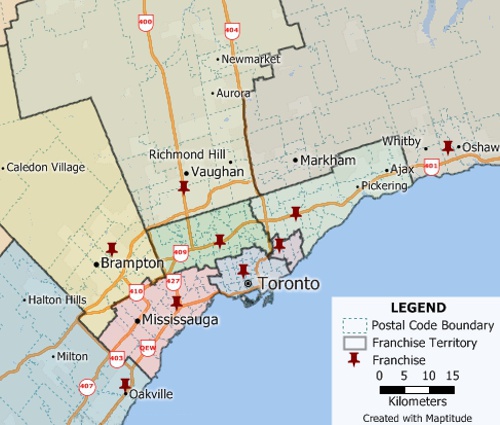 Build custom sales territories and districts