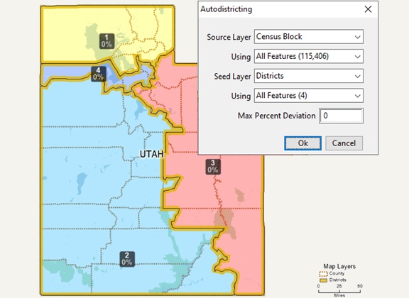 Maptitude for Redistricting Automated District Tool