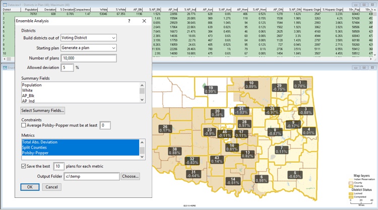 Maptitude for Redistricting Ensemble Analysis