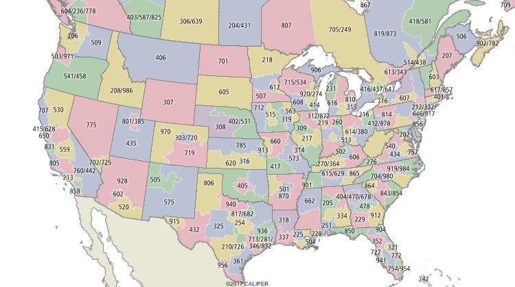 telephone area code map Telephone Area Code Mapping Software