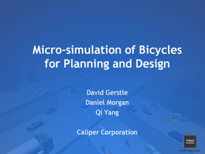 Microsimulation of Bicycles for Planning and Design