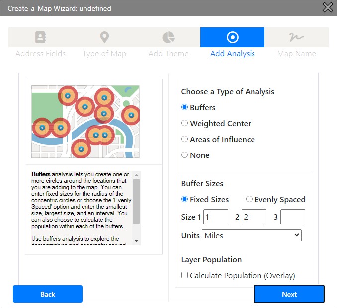 Maptitude Online map analysis options
