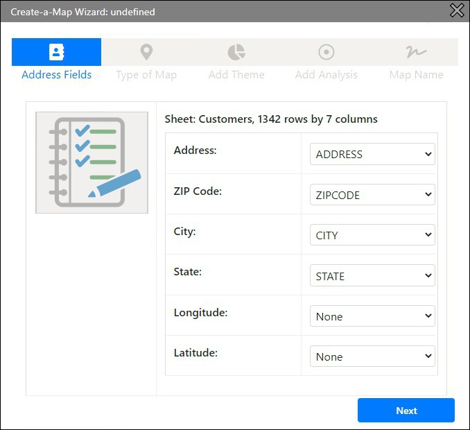 Maptitude Online address fields
