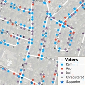 Political campaign mapping software