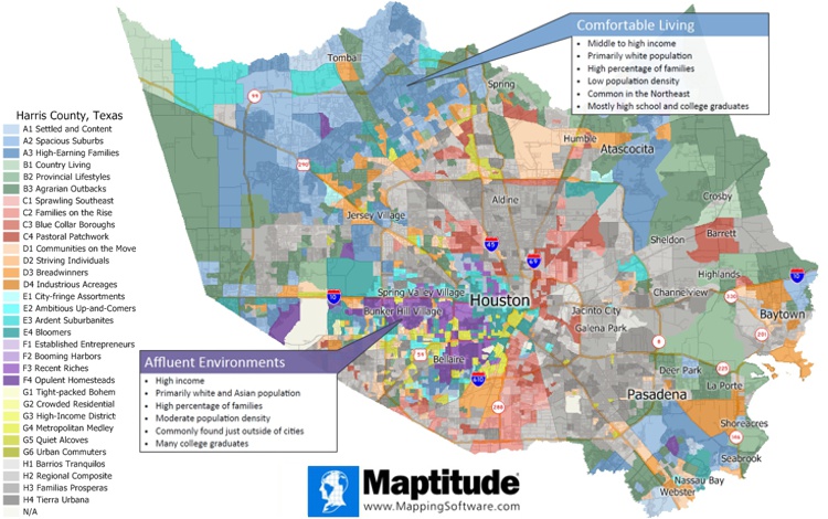 Geodemographic segmentation of Harris County, Texas