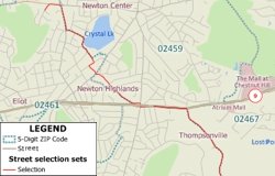 Sample Maptitude prism map of restaurants by ZIP Code
