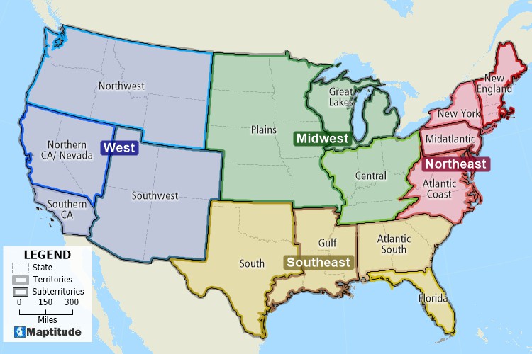 Maptitude 2023 territories map