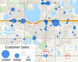 Thematic mapping software - size theme