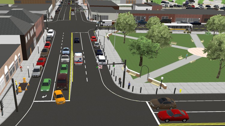 TransModeler on-street parking simulation