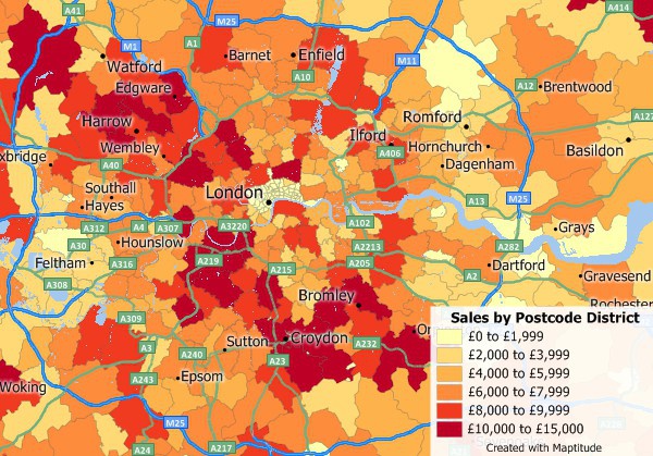 Mapping Software for UK Business - Uk Business Map Software Postcode Sales 