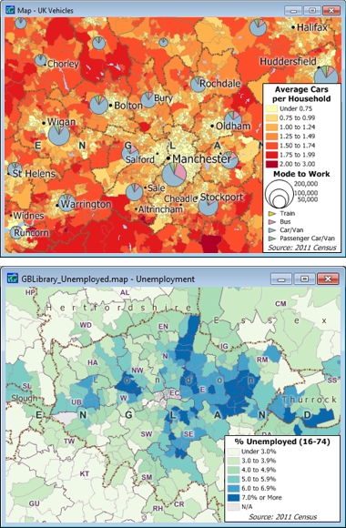 Sample Maptitude UK Demographic Maps