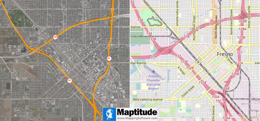 What is raster data: Two maps with raster imagery layers