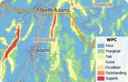 Sample wind power classification maptitude map