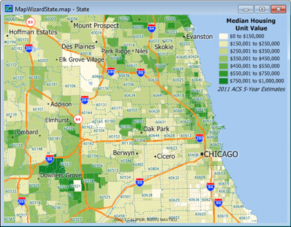 Sample map with new 2011 ACS Data