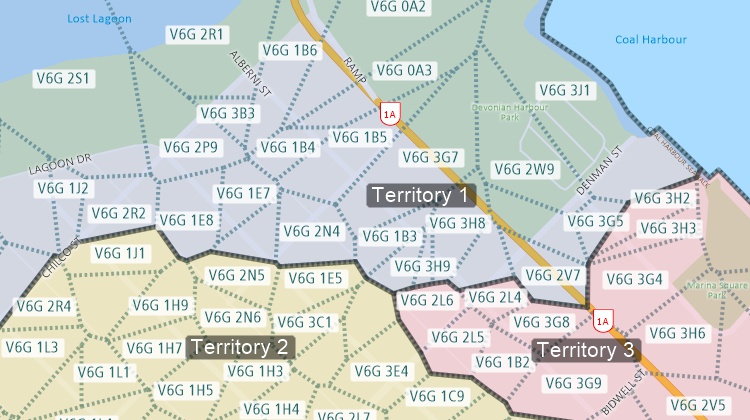 Postcodes boundary mapping