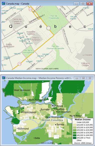 Sample Maptitude Canada Demographic Maps
