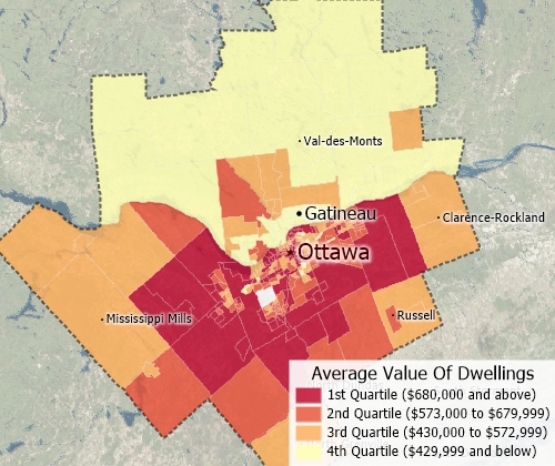 Maptitude GIS quantile map