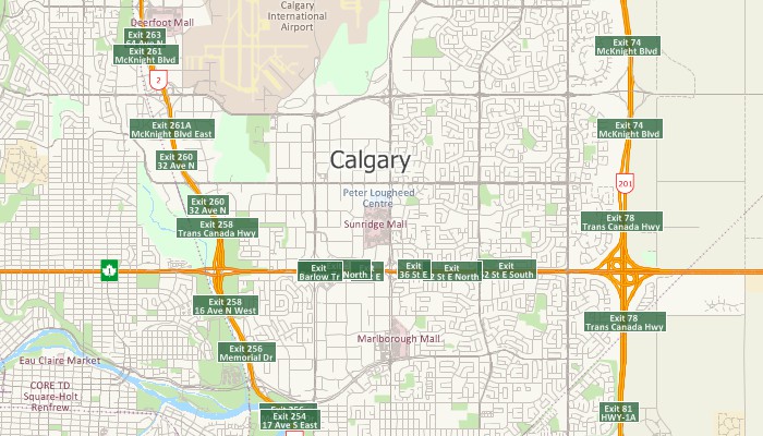Maptitude map with Canada Highway Exit and Interchange layer