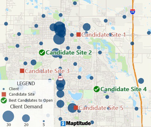 Mapping tools for identifying suitable facilities