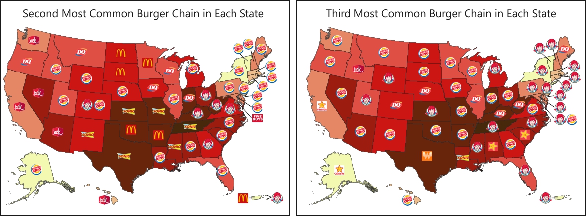 2nd and 3rd Most Common Burger Chains