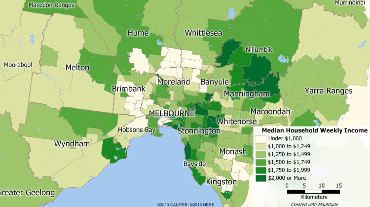 Australia Census data mapping of income