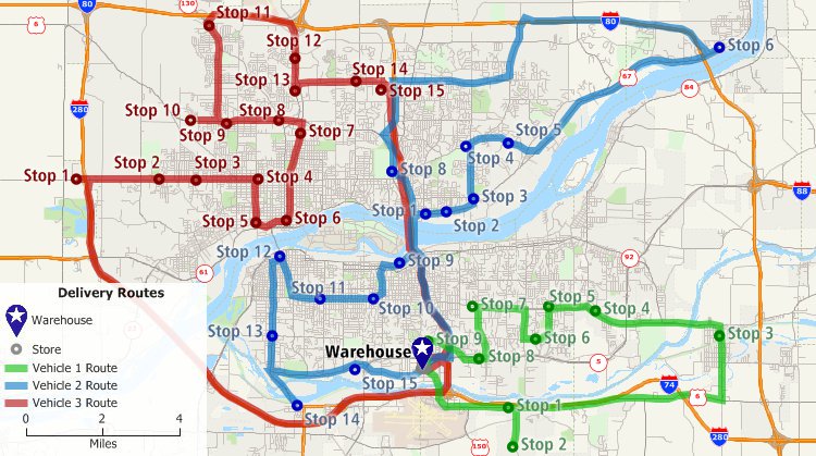 Transportation logistics management software map