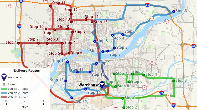 Vehicle fleet routing in Maptitude C2Logix FleetRoute replacement