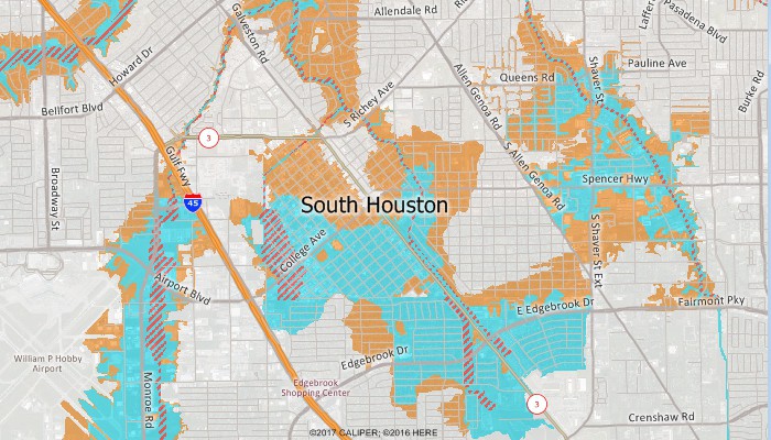 Maptitude DFIRM Flood Map of South Houston, Texas