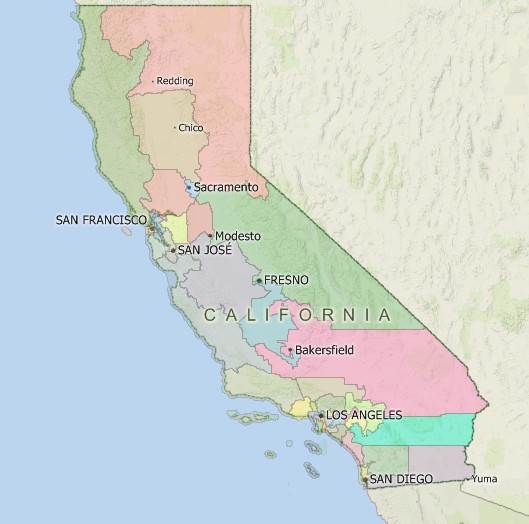 Maptitude for Redistricting California Districts