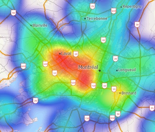 Create heat maps showing over and underserved areas