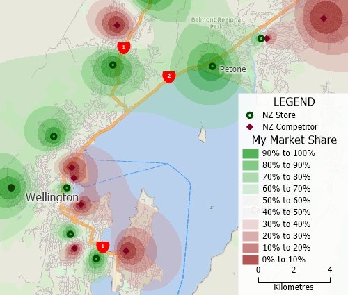 Determine trade areas and identify a weighted center to identify valuable sites.