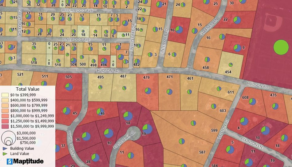 Maptitude 3-D View Map with models
